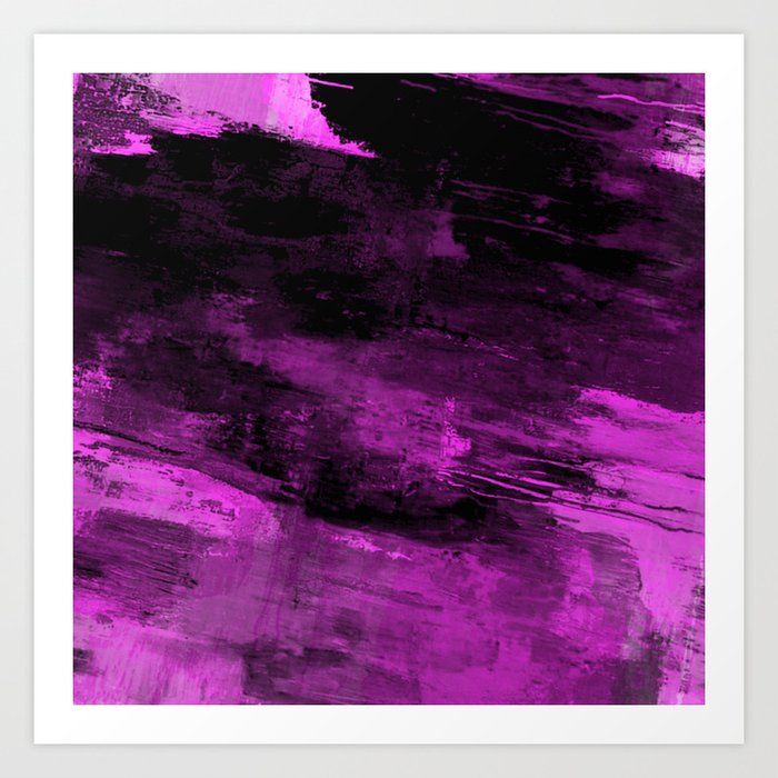 Purple Haze Abstract Purple And Black Painting Art Print By