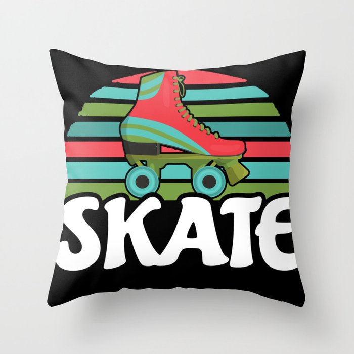 Retro Roller Skate Throw Pillow by MrProDesign Society6