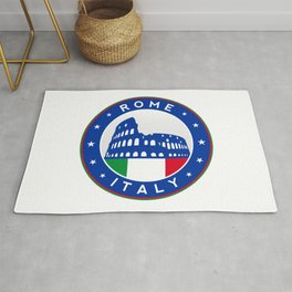 Rome, Italy, with flag Rug