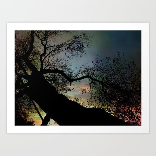 Night Fall by The Tree Art Print