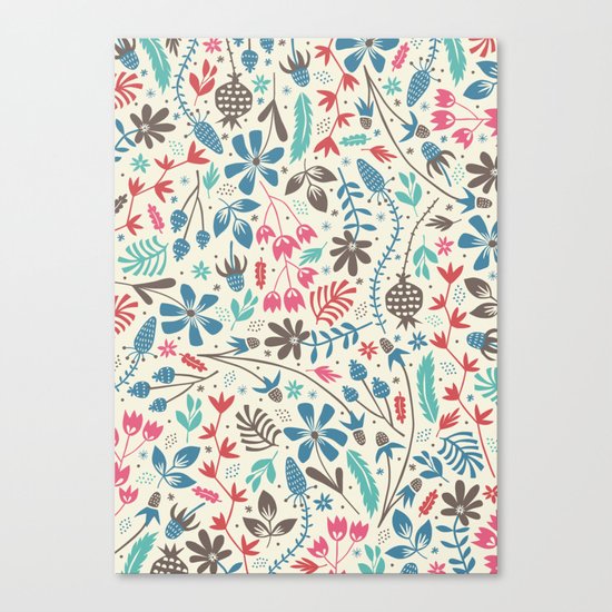 Retro Blooms Canvas Print