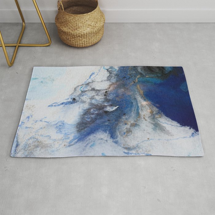 Abstract blue marble Rug