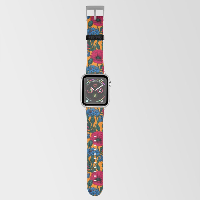 Red poppies and blue cornflowers Apple Watch Band