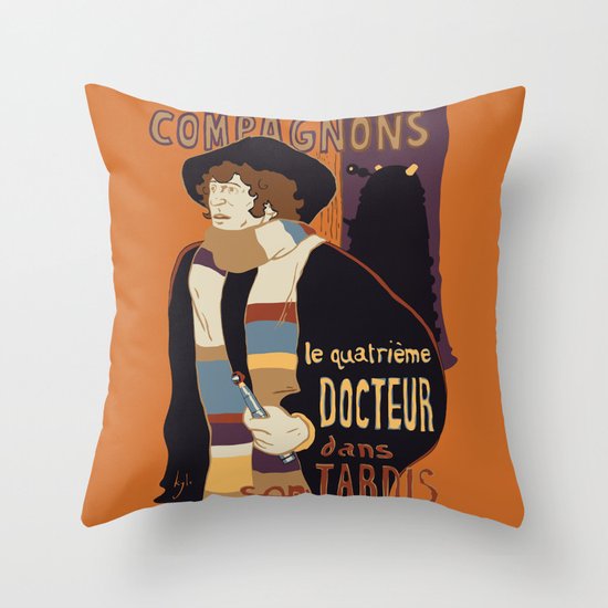 Le Fourth Doctor Throw Pillow