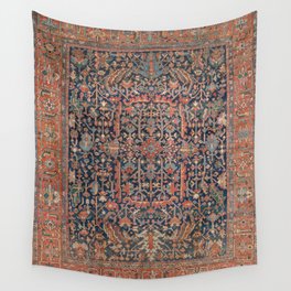 Antique Heriz Carpet Vintage Ornamental Persian Rug Wall Tapestry