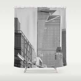 New York City - Black and White Photography Shower Curtain