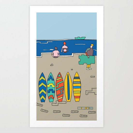Afternoon at the beach (c) Art Print