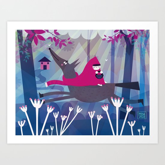 Red red ride Art Print