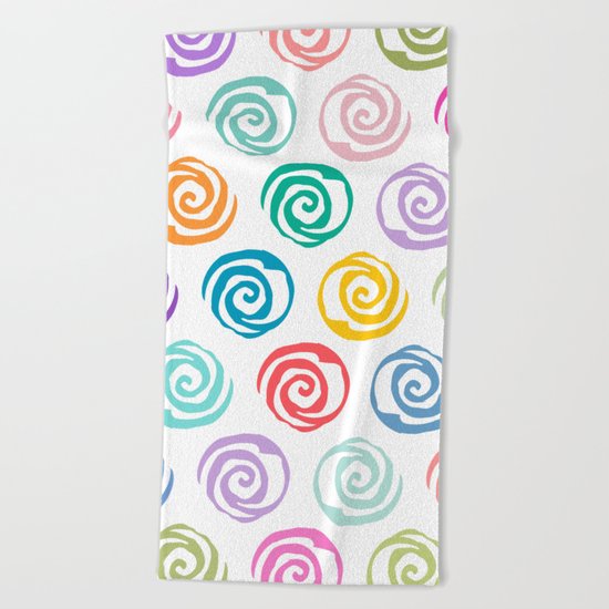 Circles Abstract Seamless Pattern Beach Towel