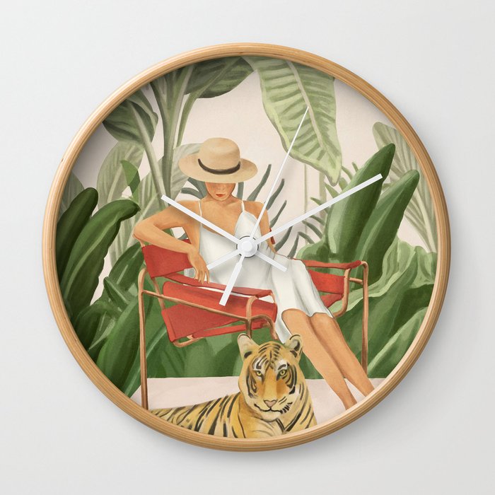 The Lady and the Tiger II Wall Clock