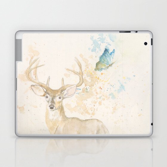 Deer and butterfly Laptop & iPad Skin