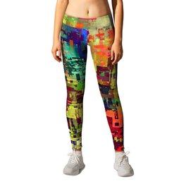 one oh one Leggings | Digital, Blue, Red, Green, Yellow, Painting 