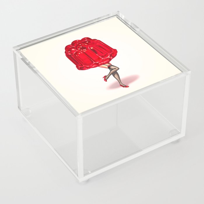 Red Jello Mold Pin-up Acrylic Box