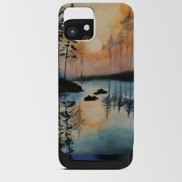 Sunset at the Lake Watercolour Painting iPhone Card Case