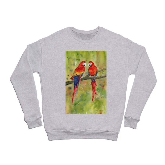 Scarlet Macaw Parrots Crewneck Sweatshirt