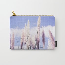 Pampas Grass, Blue Sky, Peaceful Nature Print | Monaco travel photography | Fine art print Carry-All Pouch