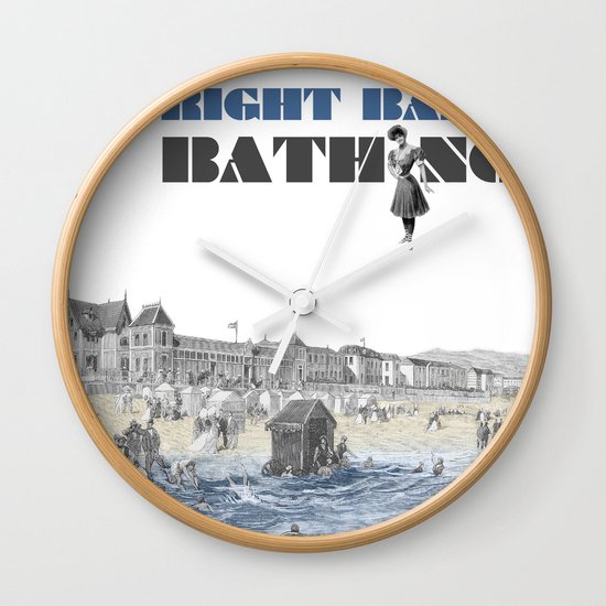 Right bank bathing Wall Clock