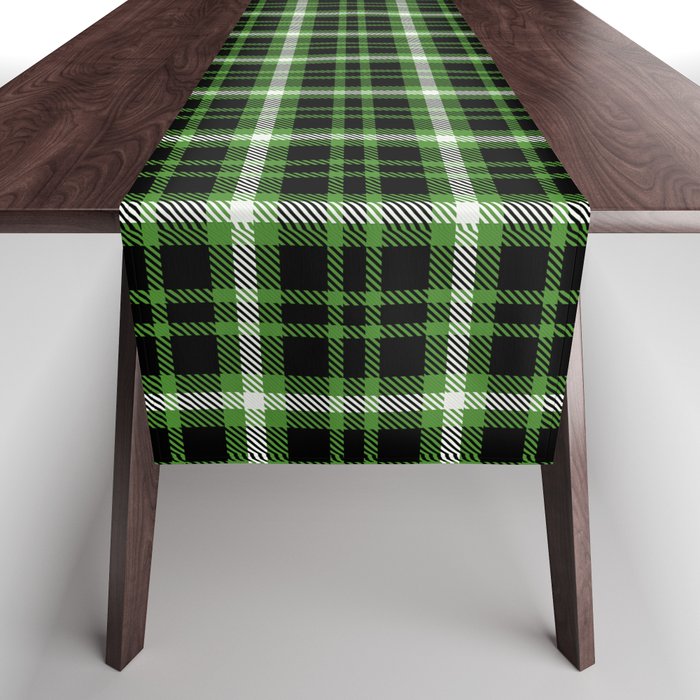 Plaid (lime green on black) Table Runner