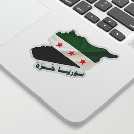 Syria revolution flag map syrian independence flag Sticker