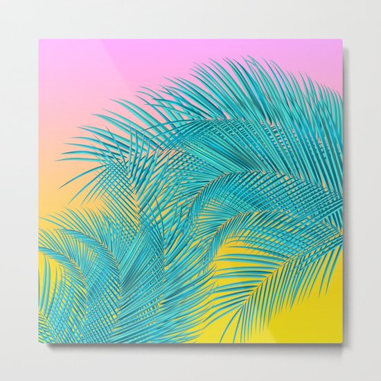 Summer Palm Leaves Metal Print