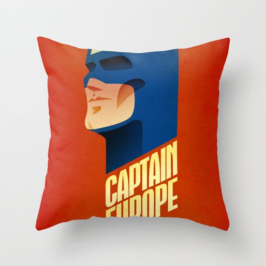 Captain Europe Throw Pillow