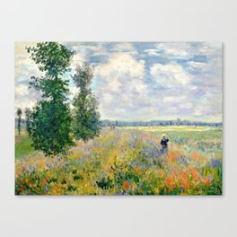 Poppy Fields near Argenteuil by Claude Monet Canvas Print