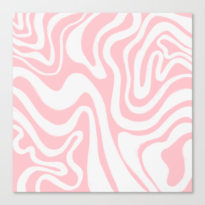 Crystal Rose Pink Liquid Swirl Canvas Print