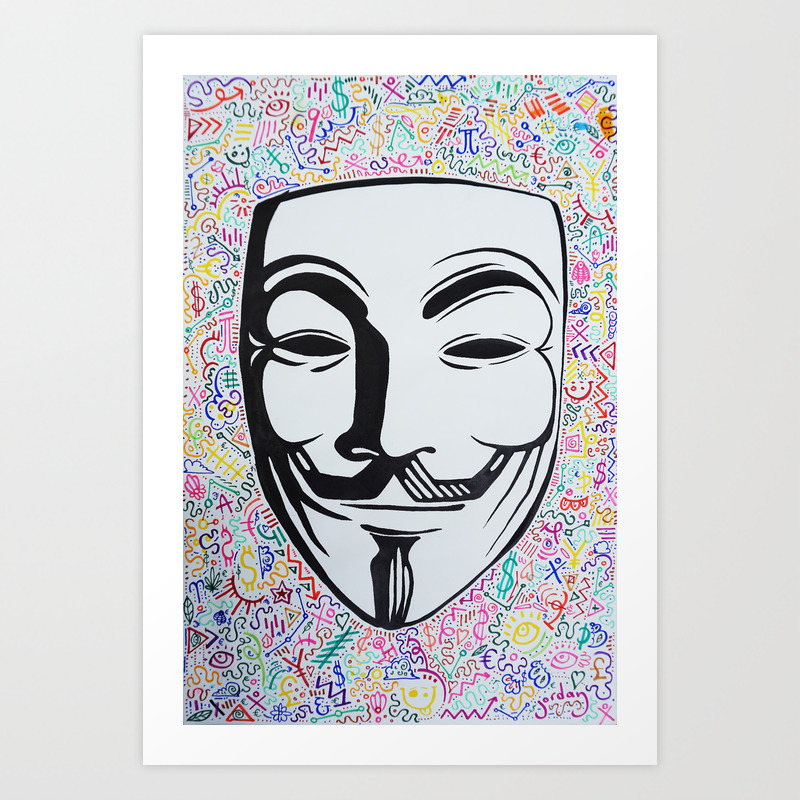 Guy Fawkes Mask Art Print By Jordanj Society6