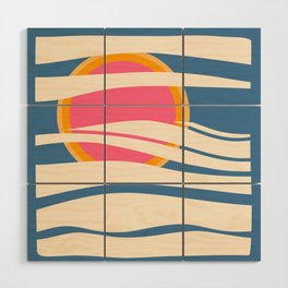 SunSeeker - Colourful Minimalistic Retro Art Pattern Design Wood Wall Art
