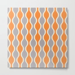 Classic Retro Ogee Pattern 852 Orange and Gray Metal Print | Gray, Atomicage, Mid, 1960S, Vintage, Century, Curated, 1970S, Modernist, Retro 