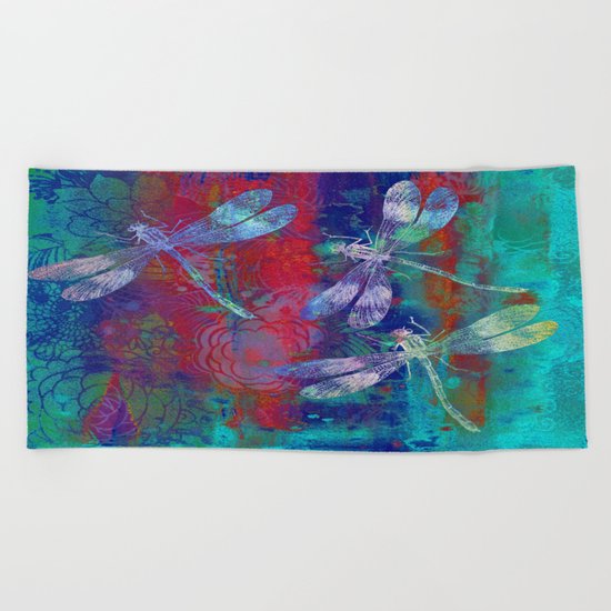 A Dragonflies QP Beach Towel