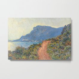 Claude Monet La Corniche near Monaco 1884 Metal Print | Road, Fine, Mountains, Sea, Art, Vintage, Lacorniche, Monet, Painting, Impressionism 