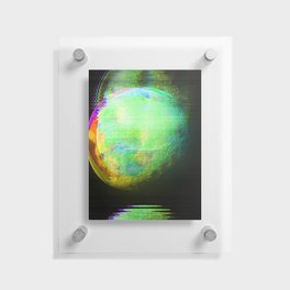 Glitch Green Planet Floating Acrylic Print