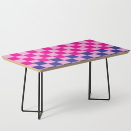 Retro Neon Checker in Pink and Blue Coffee Table
