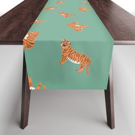 Year of the Tiger Orange and Green Table Runner