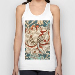 Honeysuckle flower pattern flowers by William Morris. British textile fine art. Tank Top