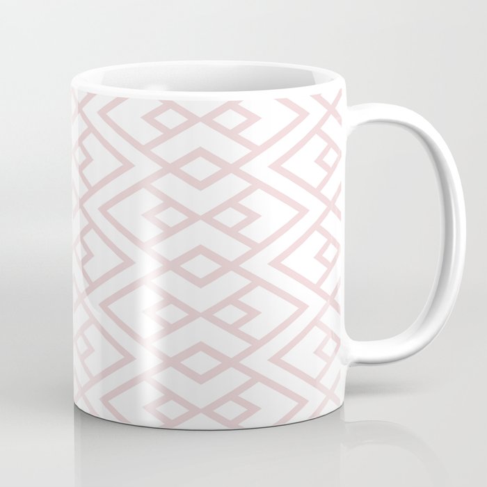 Pink and White Diamond Shape Art Deco Pattern Pairs DE 2022 Popular Color Short and Sweet DE6023 Coffee Mug