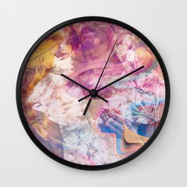 Just a Girl with Her Flowers Wall Clock