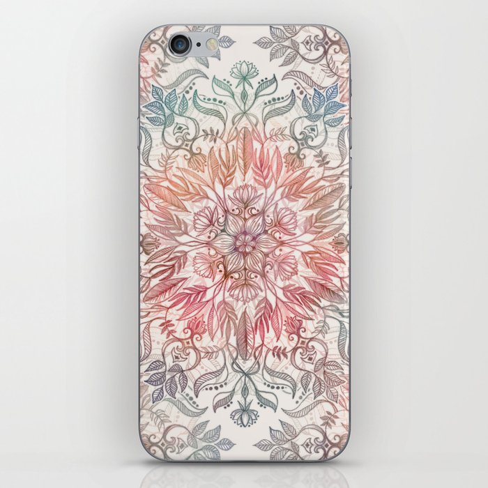 Autumn Spice Mandala in Coral, Cream and Rose iPhone Skin