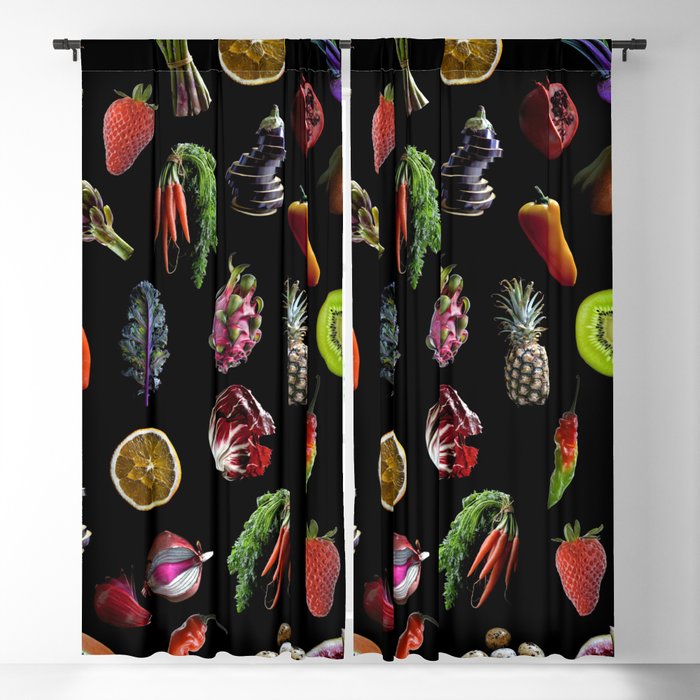 Fruit and Vegetable Collage Blackout Curtain