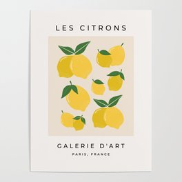 Les Citrons | 01 - Retro Lemon Print Abstract Lemons Poster