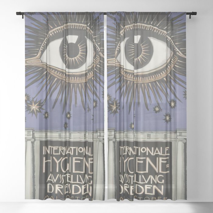 International Hygiene Exhibition Poster 1911 Sheer Curtain