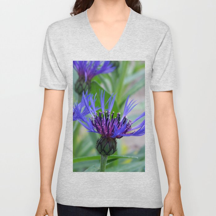 Delicate Flower V Neck T Shirt