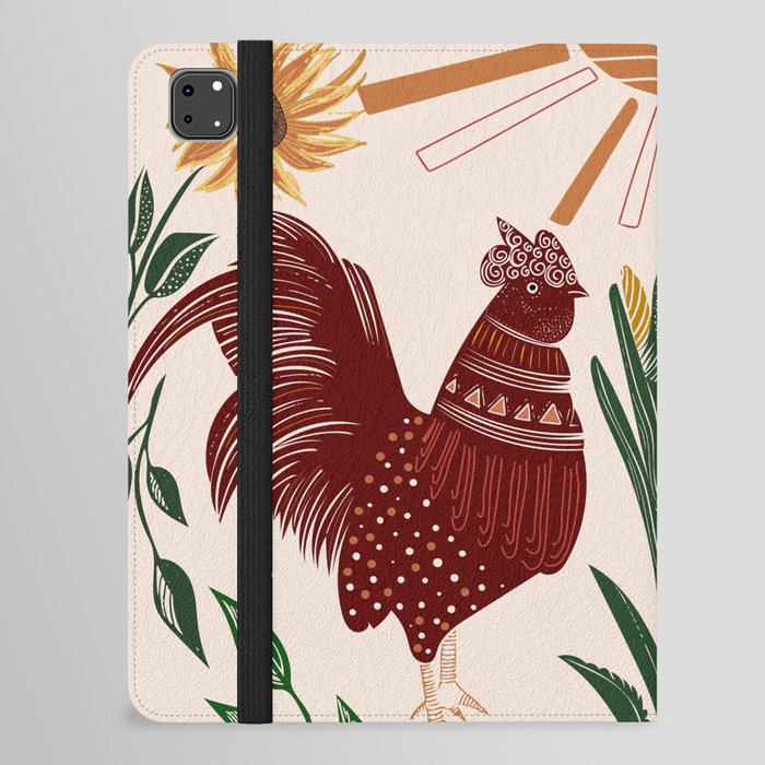 Folk art rooster  iPad Folio Case