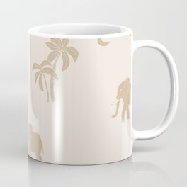 Boho elephant & palm trees - island vibes camel beige cream Coffee Mug