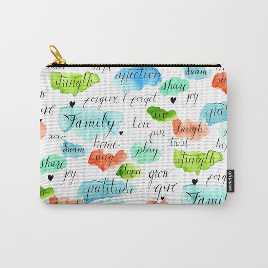 Family - Watercolor Carry-All Pouch