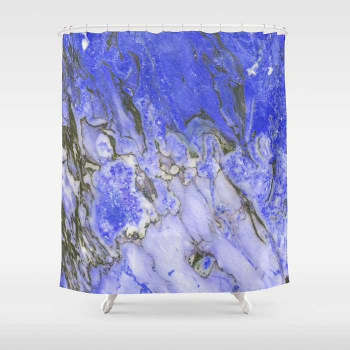 Blue Marble Shower Curtain By Santo, Blue Marble Stone Shower Curtain