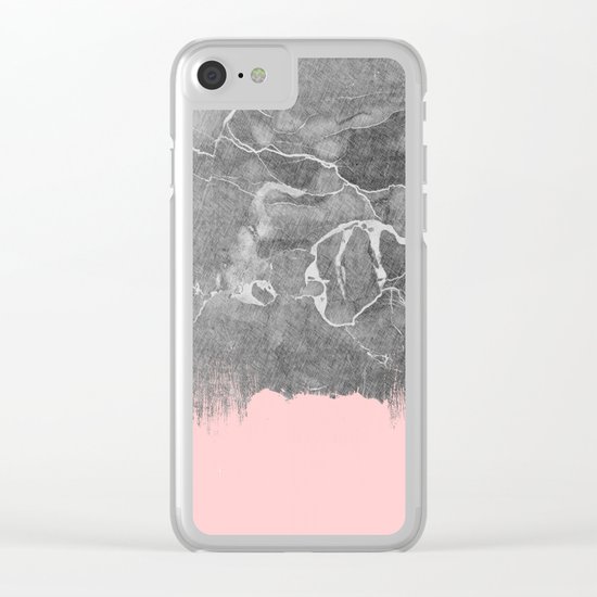 Crayon Marble with Pink Clear iPhone Case