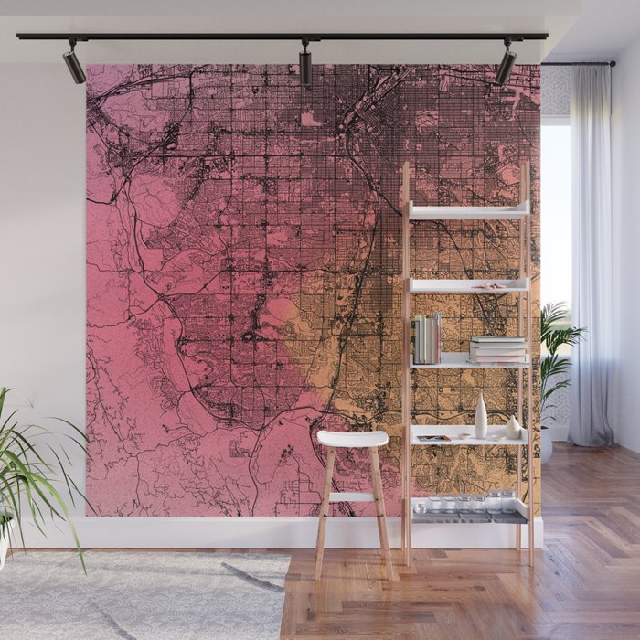 USA, Lakewood - City Map Collage Wall Mural