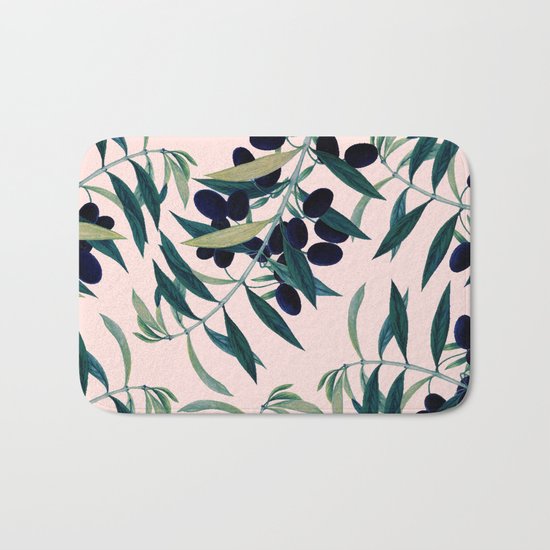 Olive Branch Pattern #society6 #decor #buyart Bath Mat